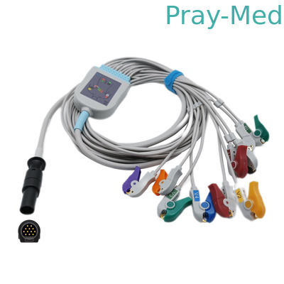 خرید ژاکت TPU Mortara EKG کابل 12 پین Hypertronix Connecto AHA/IEC Lead Color Coding تولید آنلاین
