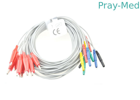 خرید TPU سیم Eeg مواد، Din 1.5 الکترودهای قطر مورد استفاده در Eeg 1.2m طول تولید آنلاین