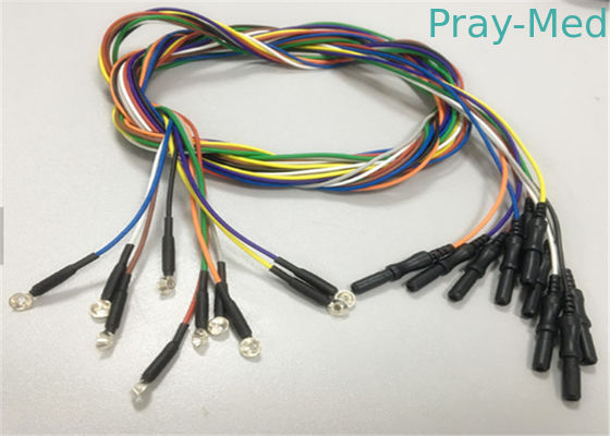 خرید کابلهای الکترولیتی تک الکترومغناطیسی طلای نقره ای 10mm EEG دیود الکترودهای دیافراگم تولید آنلاین