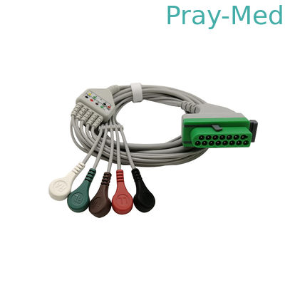کابل ECG 15 پین 3lead/5lead با اتصال مستقیم ECG AHA 3.6 متری فوکودا دنشی