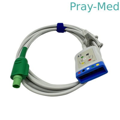 مواد ژاکت TPU 2.4 متری 12 پین GE ECG کابل 3 یا 5 سرب