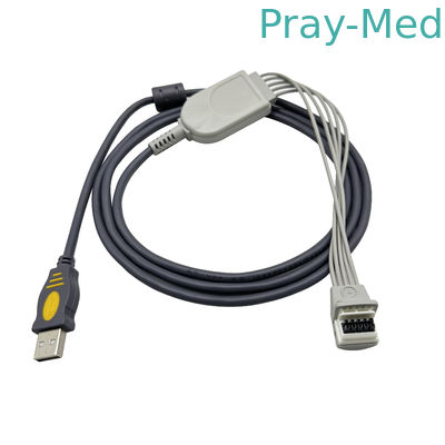 آداپتور USB کابل هولتر ECG 3.0 متری مادون قرمز دور برای Mortara H3 Mortara 10 پین 145 سانتی متر