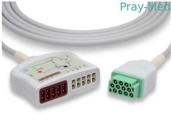 10 کابل EKG سرب برای سری خورشیدی GE Responder پزشکی 2000 طول 2.4 متر