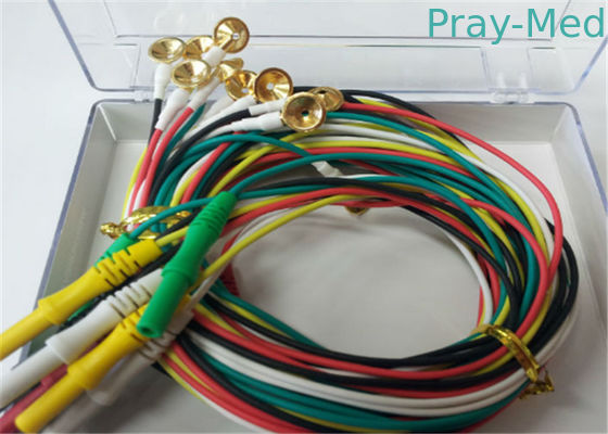 کابل های EEG TPU 1.5 مگا پیکربندی اتصالات 2.0 میلیمتری الکترودهای مس