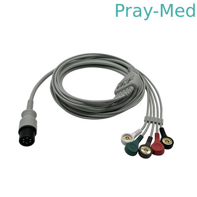ژنرال ژل مارکت 5 سیم سرب کابل ECG با Snap 6pin
