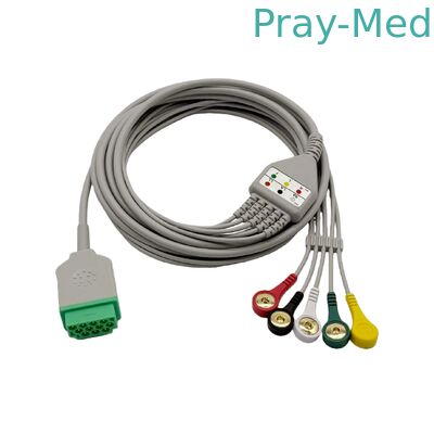 کابل های EC Ge بیمار، 5 سرب GE یک قطعه کابل ECG استاندارد CE / ISO