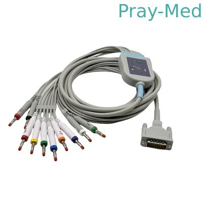 Schiller AT1 / 2 کابل EKG با طول بلند پیچ ​​DB 15 پین اتصال 5.0mm Dia