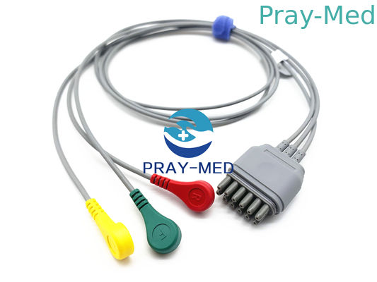 کابل 102 سانتی Edan 3 Lead Ecg Holter برای فرستنده دورسنجی IT20 / IT20ES