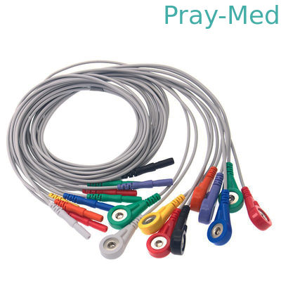 کابل بیمار Din 1.5 Holter Record 10 Leads TPU برای دستگاه Ecg
