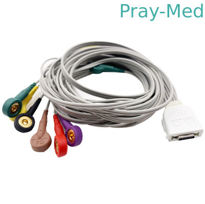 ژاکت Biocare IE10 19 پین ECG Holter Cable 10 Lead Snap Connector TPU ژاکت