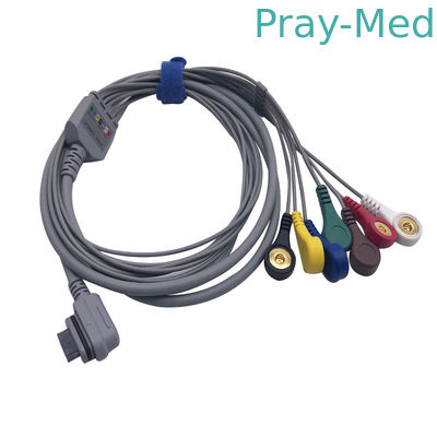 کابل بیمار EC 7 Lead ECG 1.1m 16pin با کت Snap AHA یا IEC TPU