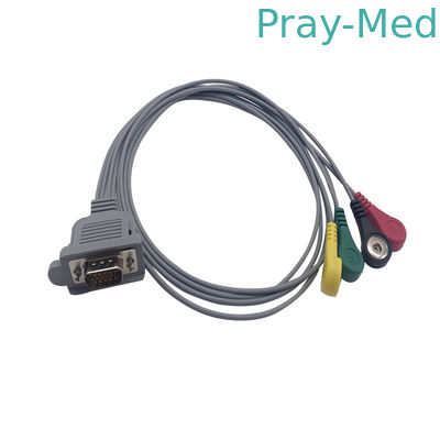 DMS 4 Leads ECG Patient Cable 0.9m Holter Cable Snap Clip اتصال موز