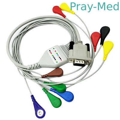 Shidaishuma 15 پین طول 0.9 متر هولتر ECG Cable 10 Leads With Snap