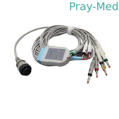 سیم Kenz 16 پین 10 سرب 3.6m EKG با موز پایان 63050074 63050075 PC-104
