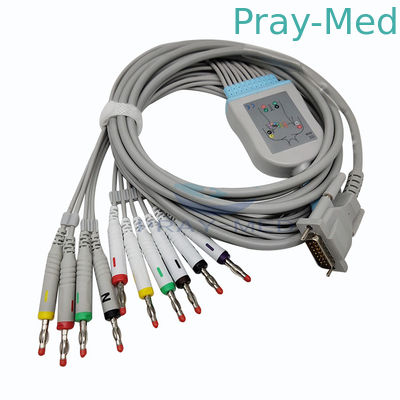 شیلر AT3 / CS100 10 سرب EKG کابل Db 15 پین اتصال 5.0mm قطر