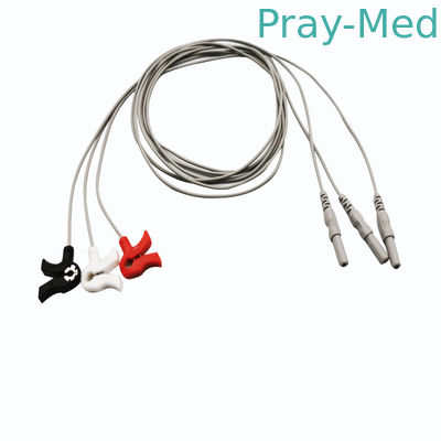 ژاکت No Sterile 10 منجر به خاکستری Din Type Neonate Ecg Cable 3 ft TPU Jacket