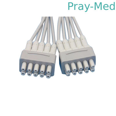 Hellige / GE MAC500 Ekg سیم، اکگ کابل های پزشکی با موز 4.0mm / کلیپ